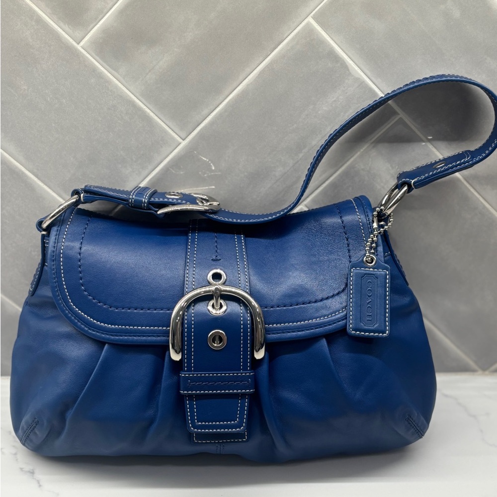 Coach Legacy Leather Soho Shoulder Bag – Style F15204 (Cobalt Blue)